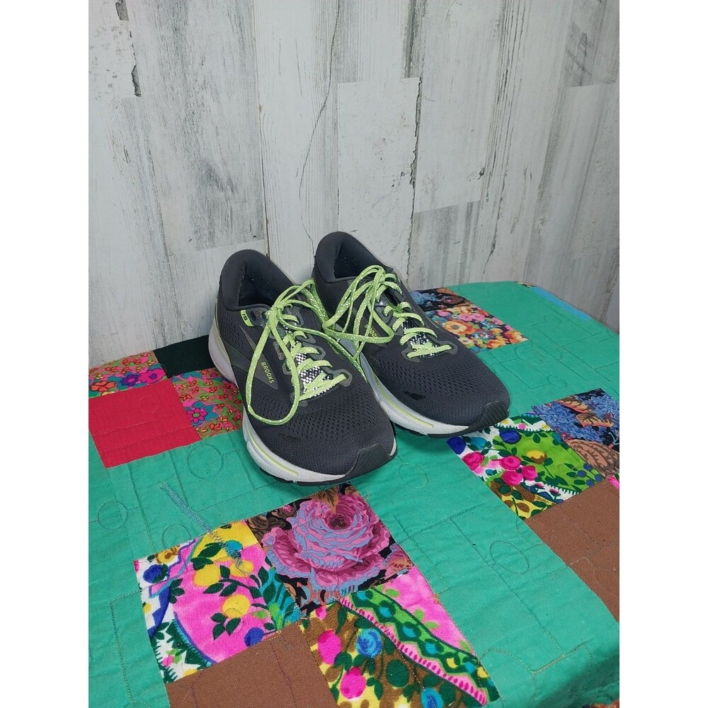 Brooks Ghost 15 Black White Lime Women Road Running Shoes 1203801B-076 sz 10 B